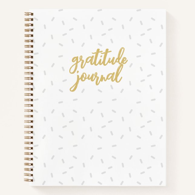 Cute Girl White Confetti Modern Gratitude Journal (Devant)