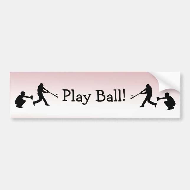 Cute Girly Pink Baseball Play Ball Bumper Sticker (Devant)