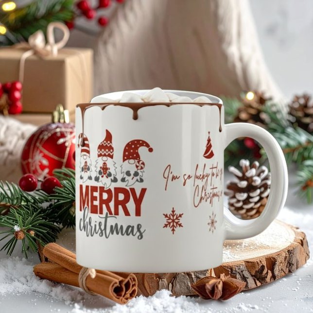 Cute Gnome Merry Christmas Coffee Mug (Créateur téléchargé)