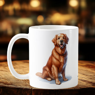 Cute Golden Retriever Ai Art Mug