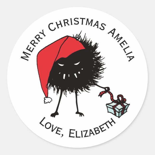 Cute Goth Noël Étiquette d'enveloppement de Noël (Devant)