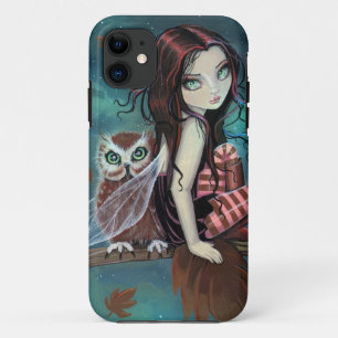 Cute Gothic Fairy and Owl Imaginaire Art coque iph