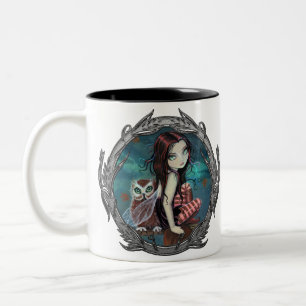 Cute Gothic Fairy and Owl Imaginaire Art Mug