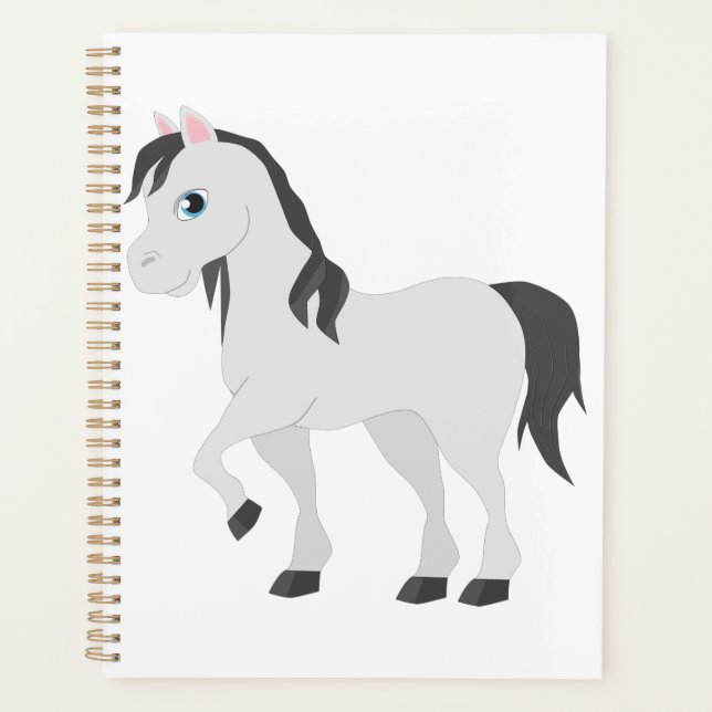 Cute Gray Pony Cartoon Whimsical Horse (Devant)