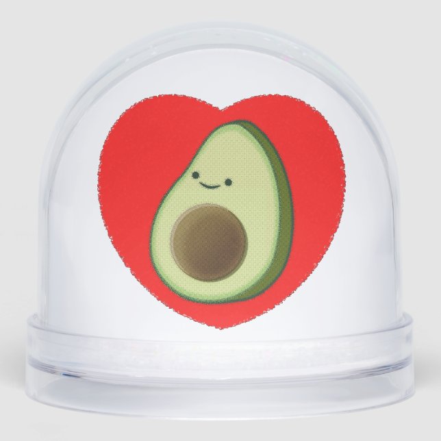 Cute Green Avocado Cartoon In Red Heart (Avant)