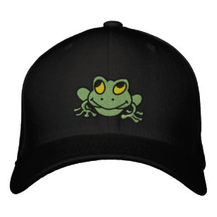 Cute Green Frog Casquette brodé