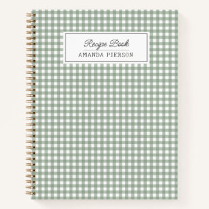 Cute Green Plaid Personnalisé Family Recette Livre