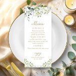 Cute Greenery Eucalyptus Fête des mariées Menu Inv<br><div class="desc">Cute Green Eucalyptus Fête des mariées Menu Invitation</div>
