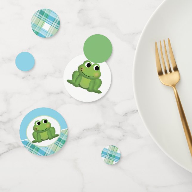 Cute grenouille bleu et vert Plaid Confetti (Groupe)