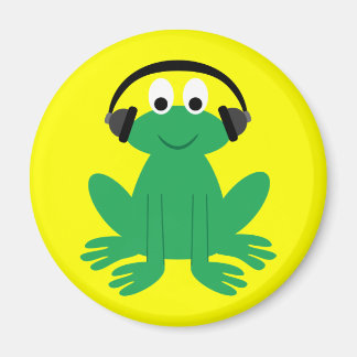 Cute grenouille caricaturale avec aimant casque