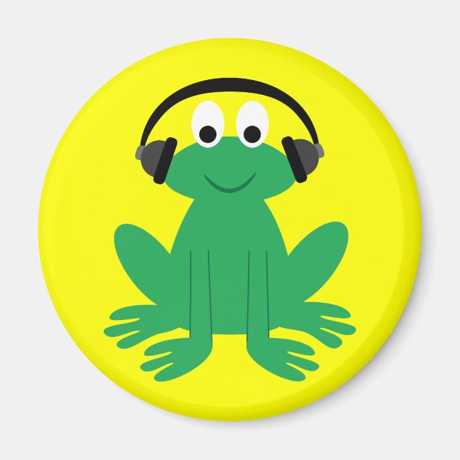Cute grenouille caricaturale avec aimant casque (Devant)