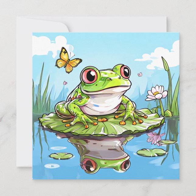 Cute grenouille sur un Lily Pad Cute (Devant)