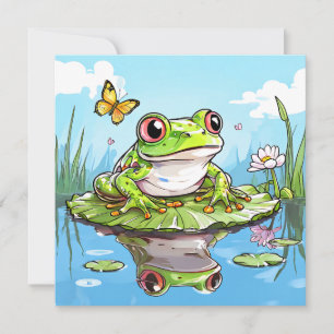 Cute grenouille sur un Lily Pad Cute