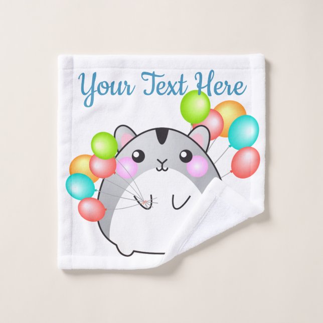 Cute Grey Kawaii Hamster (Gant de toilette)