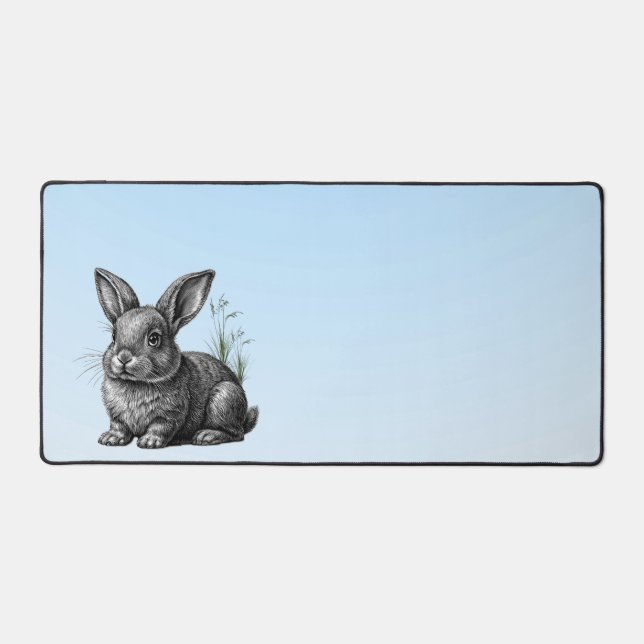 Cute Grey Rabbit contre un ciel bleu (Recto)