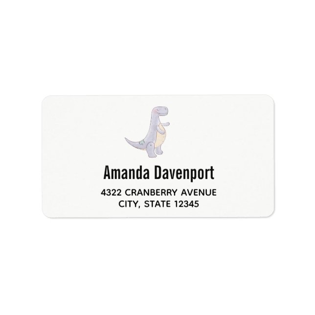 Cute Grey Tyrannosaurus Rex Dinosaur Toy Étiquette (Devant)