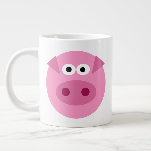 Cute gros gros cochon rose caricature géant tasse  (Gauche)