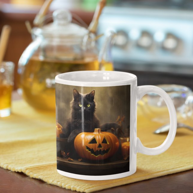Cute Halloween Chats noirs 12 Mug (Cute Halloween Black Cats version 12 Mug
)