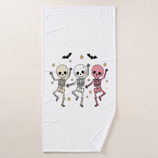 Cute Halloween Dancing Skeletons (Serviette de bain)