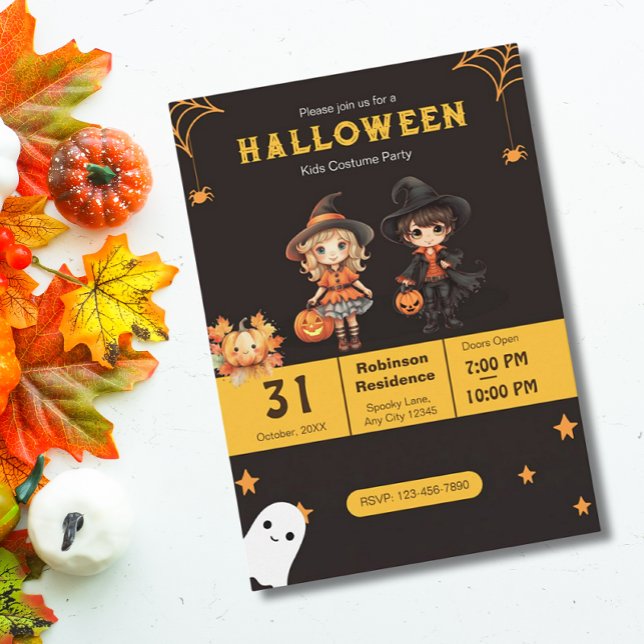 Cute Halloween Enfants Costume Fête Invitation (Créateur téléchargé)