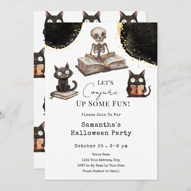 Cute Halloween Fun Party Invitation (Devant / Derrière)