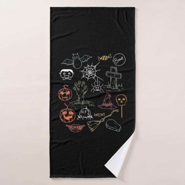Cute Halloween Halloween Boo Citrouille (Serviette de bain)