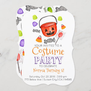 Cute halloween invitation à la fête du costume