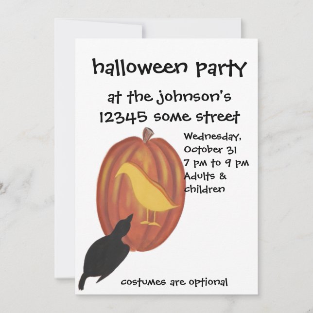 Cute Halloween Jack O'Lantern et Crow (Devant)