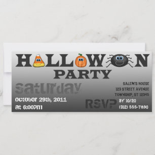 Cute Halloween Lettres Fête Invitation