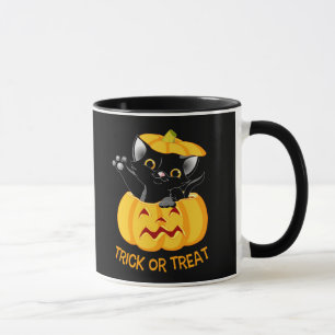 Cute Halloween mug chat noir personnalisé
