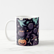 Cute Halloween Mug Motif sans couture