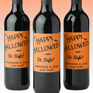 Cute Halloween, Nom, Noir Orange 6 Vins Étiquettes