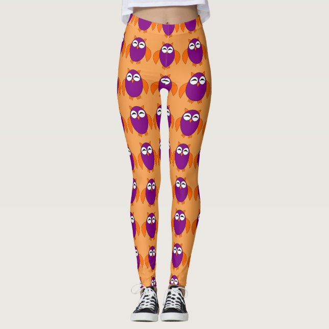 Cute Halloween Owl Leggings (Devant)