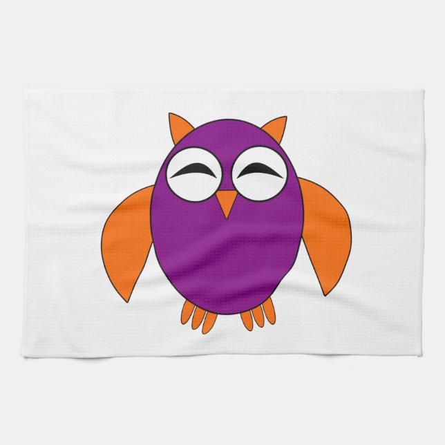 Cute Halloween Owl Serviette de cuisine (Horizontal)