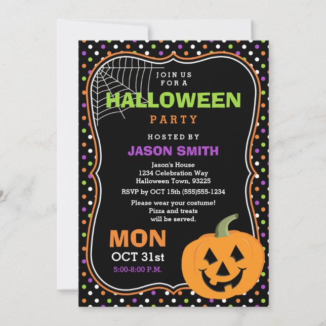 Cute Halloween Party Invitation (Devant)