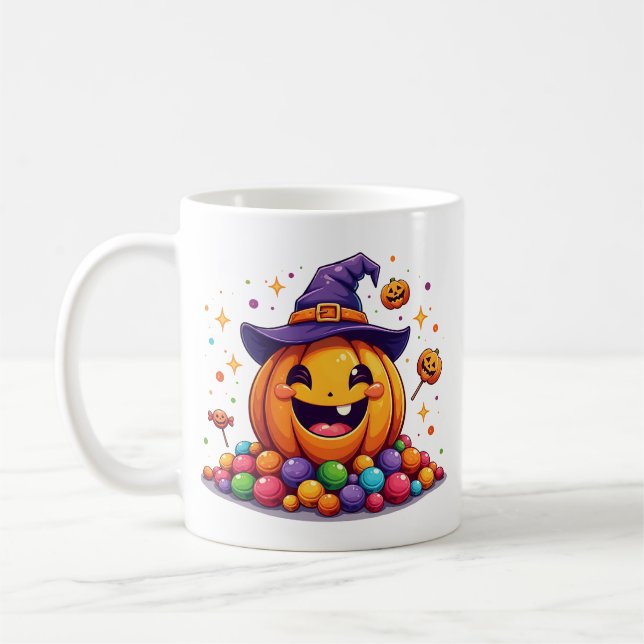Cute halloween pumpkin candy mug   (Gauche)