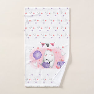 Cute Halloween serviette main Petit Boo Girl