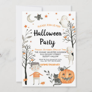 Cute Halloween Spooktacular Party Invitation