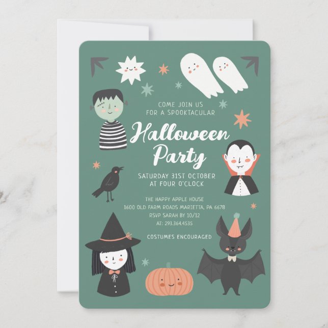 Cute Halloween Spooktacular Party Invitation (Devant)