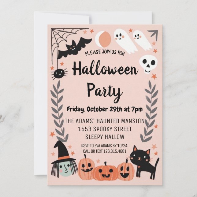 Cute Halloween Spooktacular Party Invitation (Devant)