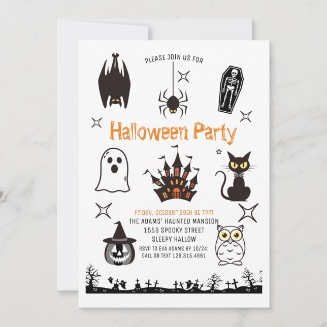 Cute Halloween Spooktacular Party Invitation (Devant)