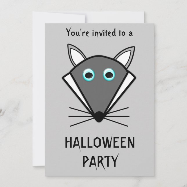 Cute Halloween Wolf Invitation personnalisable (Devant)