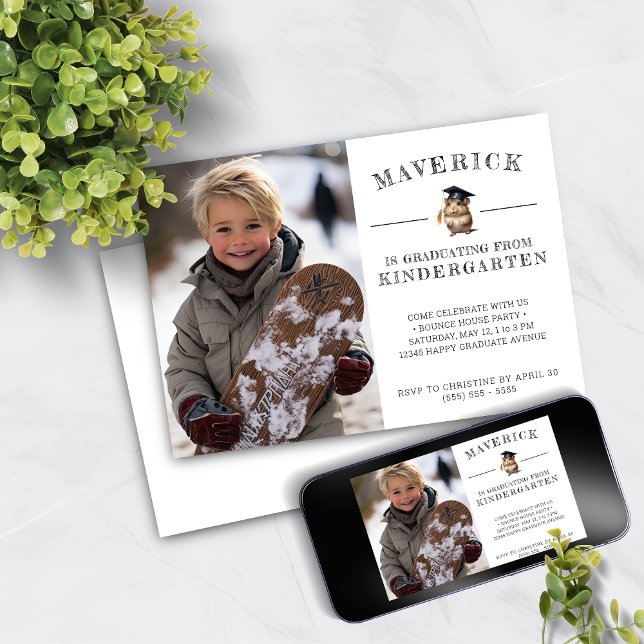 Cute Hamster Kindergarten Graduation Invitation (Créateur téléchargé)