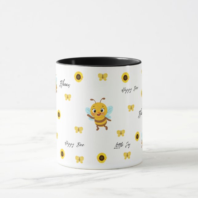 Cute Happy Bee Kids Mug (Centre)