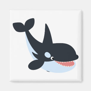 Cute Happy Cartoon Killer Whale Magnet
