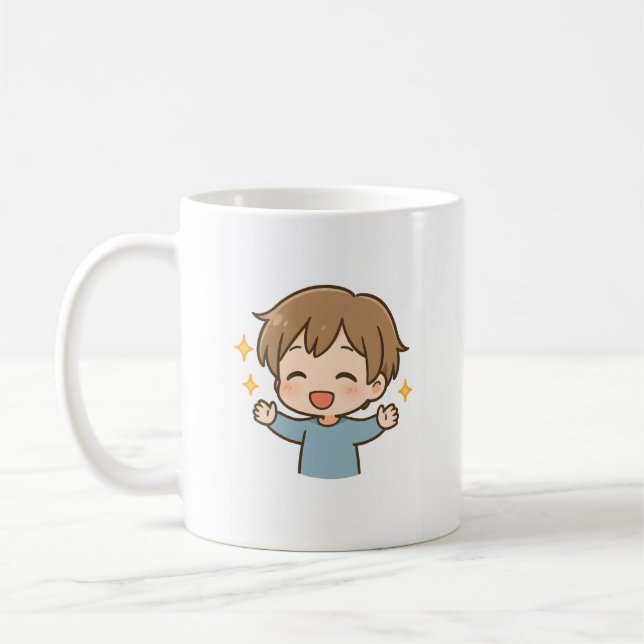 Cute Happy Chibi Daily Mood Mug (Gauche)