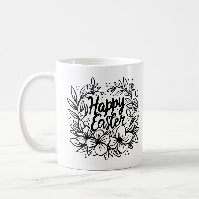 Cute 'Happy Easter Mug : Parfait pour Pâques Matin (Gauche)