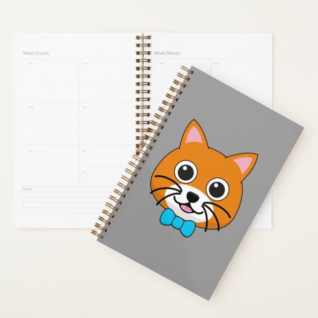 Cute Happy Ginger Cat avec Papillon (Devant avec enveloppe)