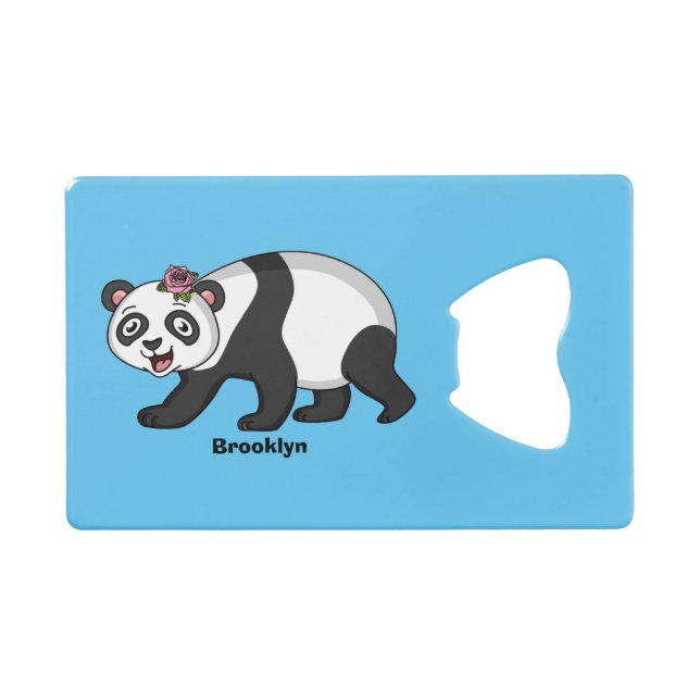 Cute happy panda bear with flower cartoon (Devant (Horizontal))