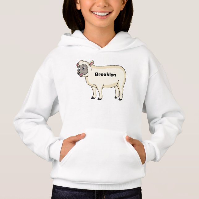 Cute happy sheep cartoon illustration (Devant)